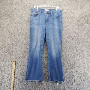 Madewell Jeans Womens 32 Blue Cali Demi-Boot High Rise Frayed Hem Stretch Denim